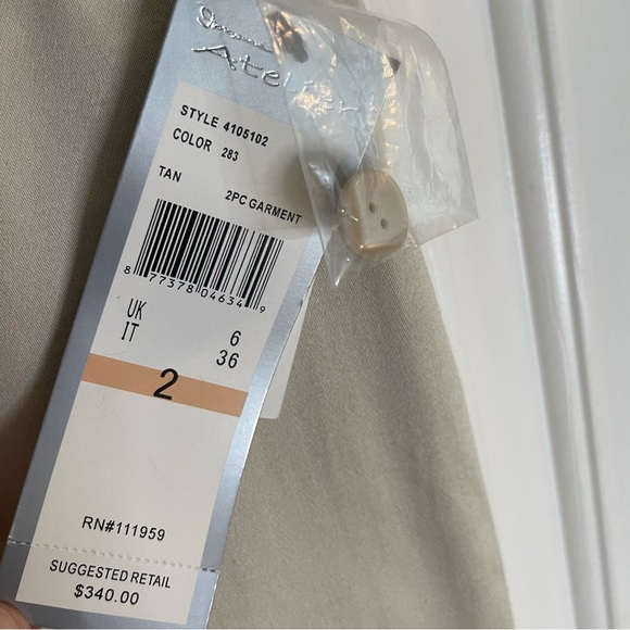Atelier Chinos neutral tan structured capsule minimalist dressy ladies size 2 - Picture 5 of 8